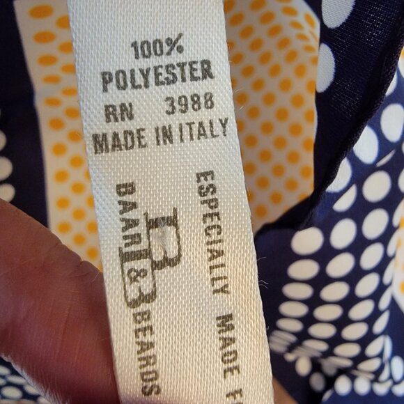 Vintage‎ Baar and Beards Scarf 26 In Square Polyester Polka Dot Scarf Italy - Picture 4 of 5